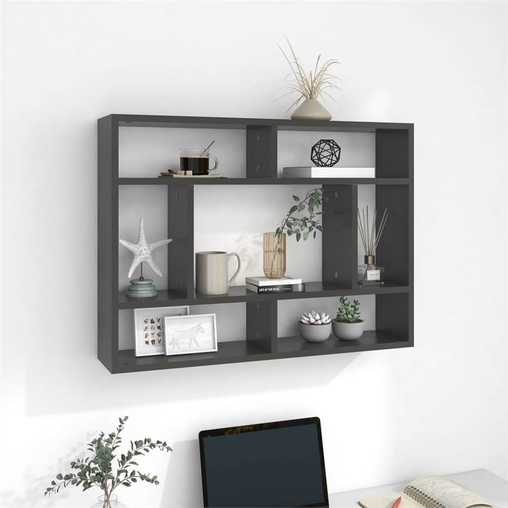 

Wall Shelf Grey 75x16x55 cm Chipboard