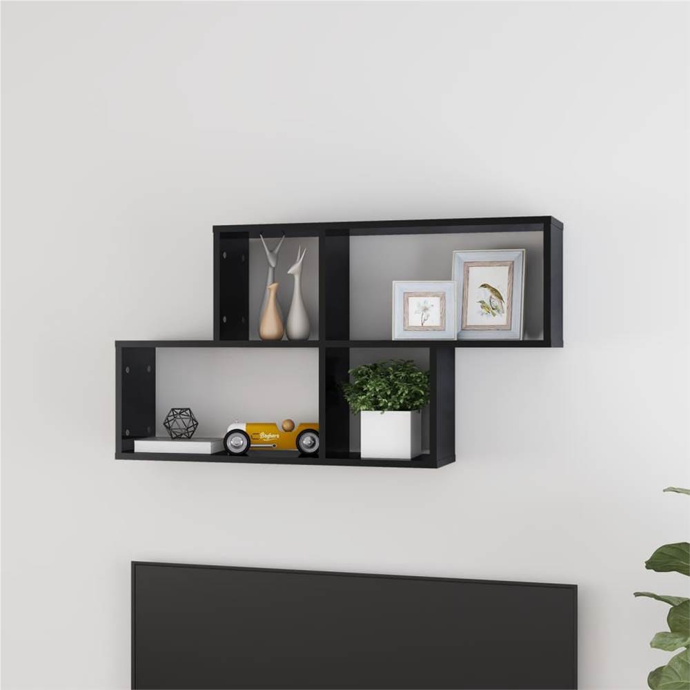 

Wall Shelf High Gloss Black 100x18x53 cm Chipboard