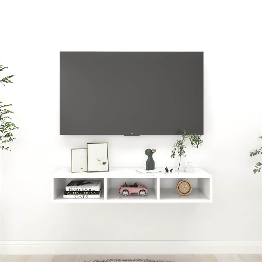 

Wall Shelf White 102x30x17 cm Chipboard
