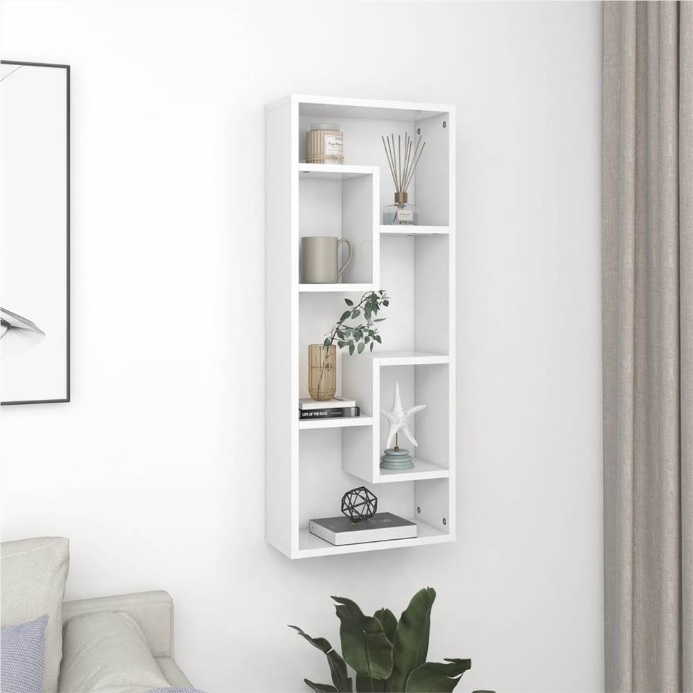 Wall Shelf White 36x16x90 cm Chipboard