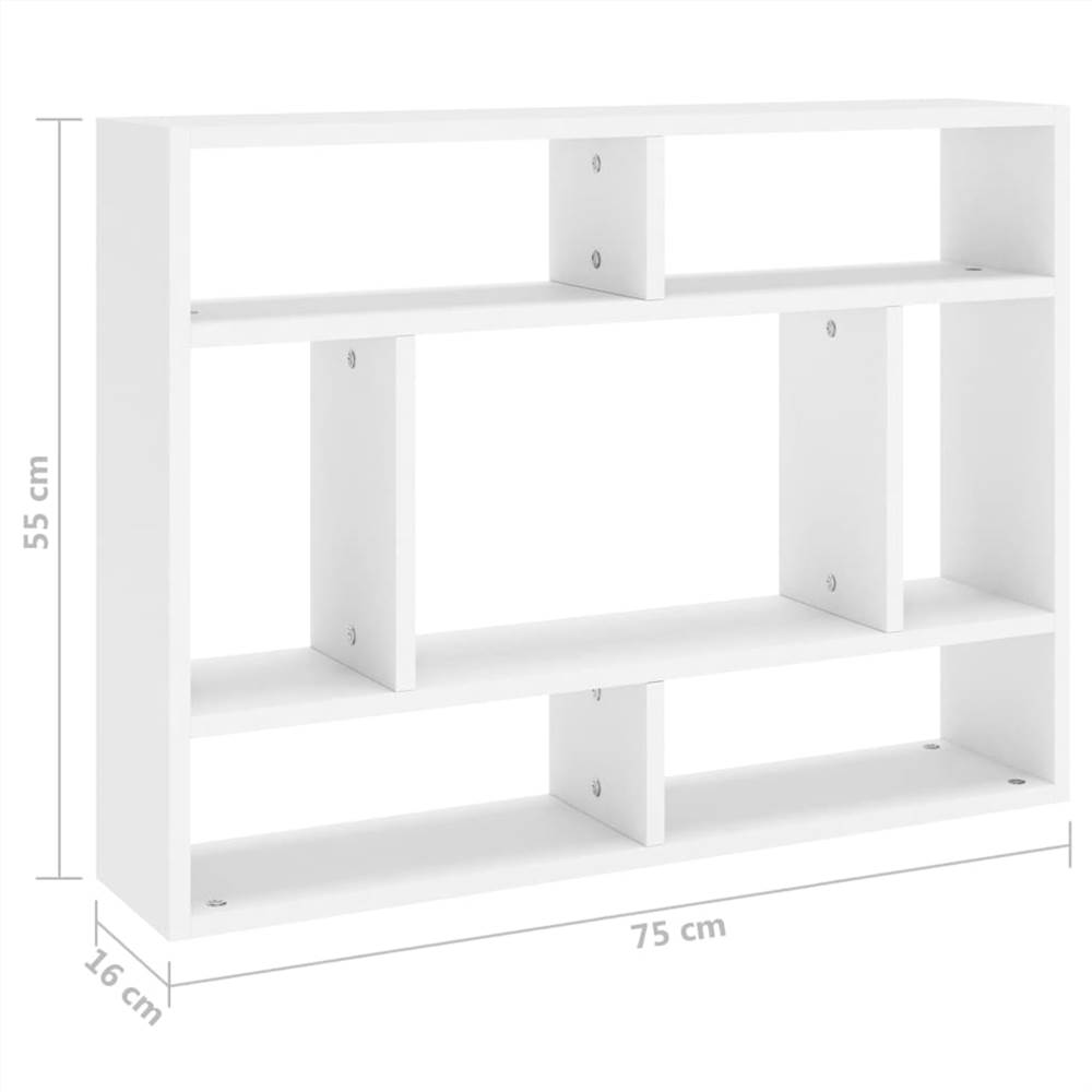 Wall Shelf White 75x16x55 cm Chipboard