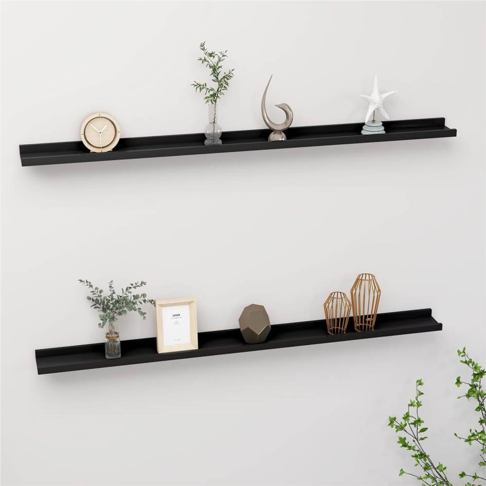 

Wall Shelves 2 pcs Black 115x9x3 cm