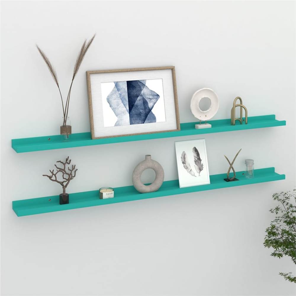 

Wall Shelves 2 pcs Blue 115x9x3 cm