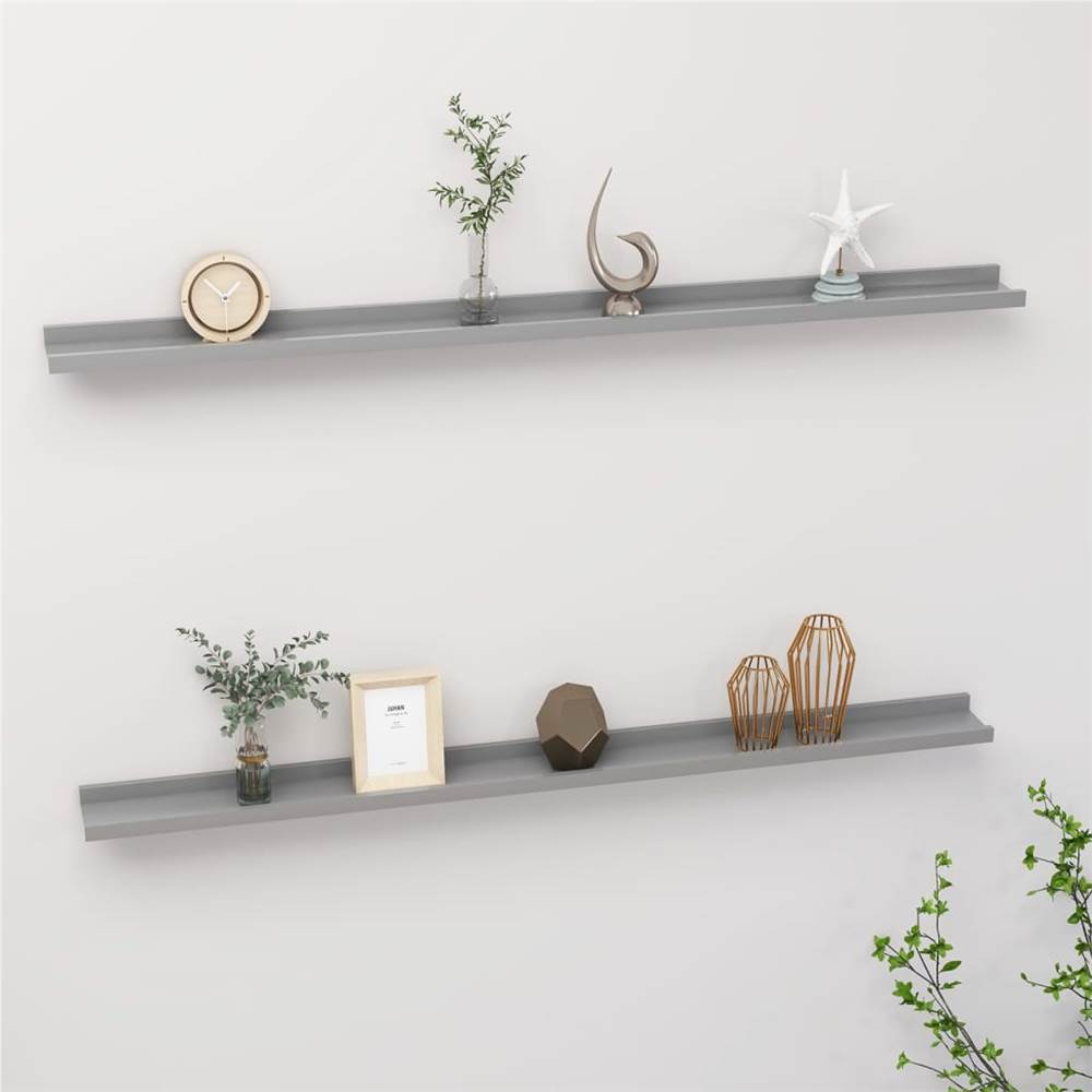 

Wall Shelves 2 pcs Grey 115x9x3 cm