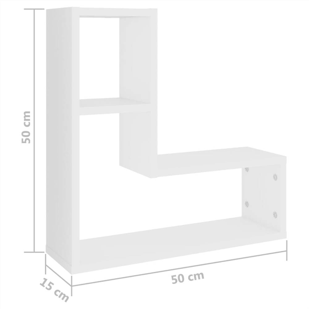 Wall Shelves 2 pcs White 50x15x50 cm Chipboard