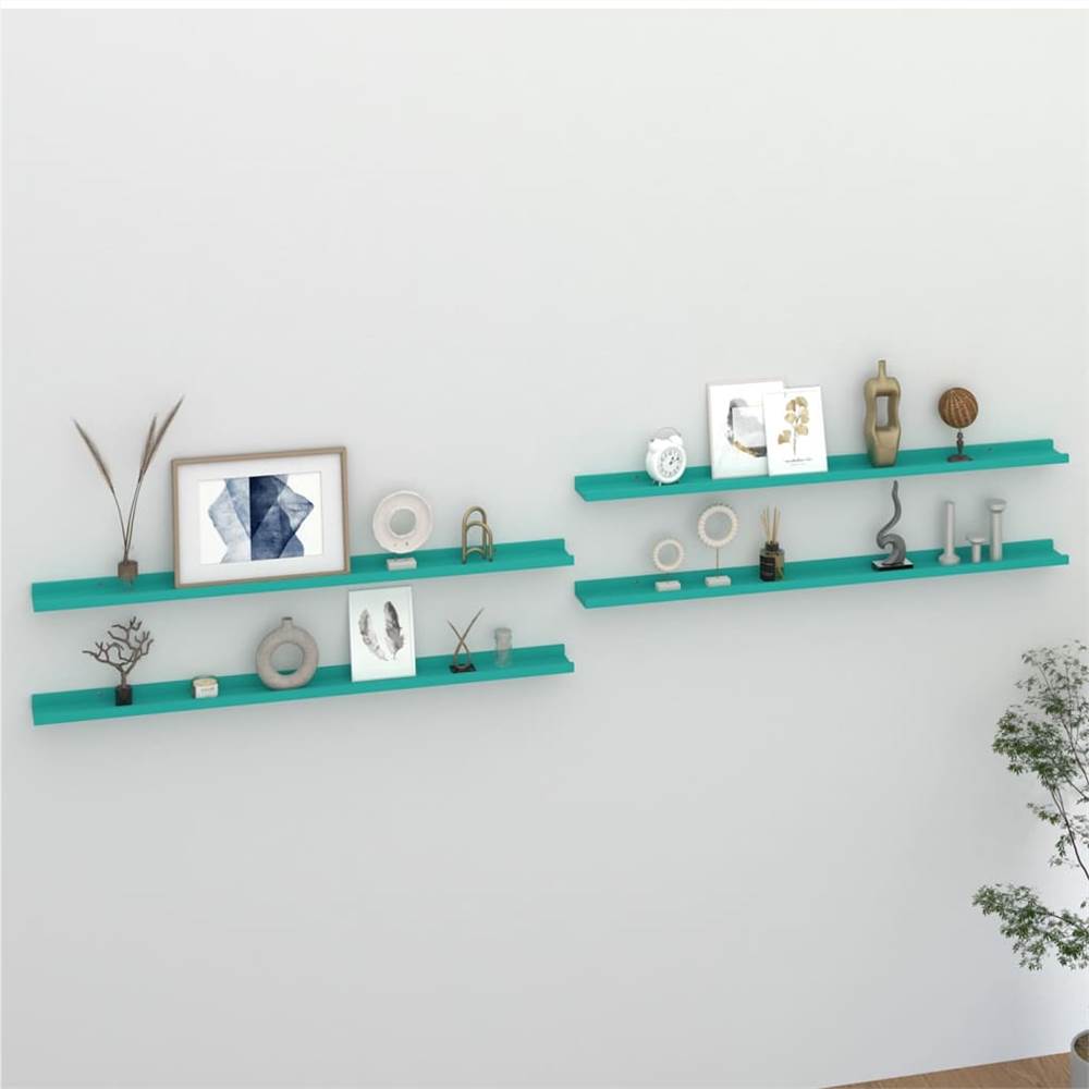 Wall Shelves 4 pcs Blue 115x9x3 cm