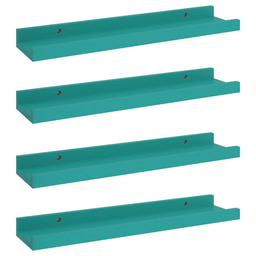 Wall Shelves 4 pcs Blue 40x9x3 cm