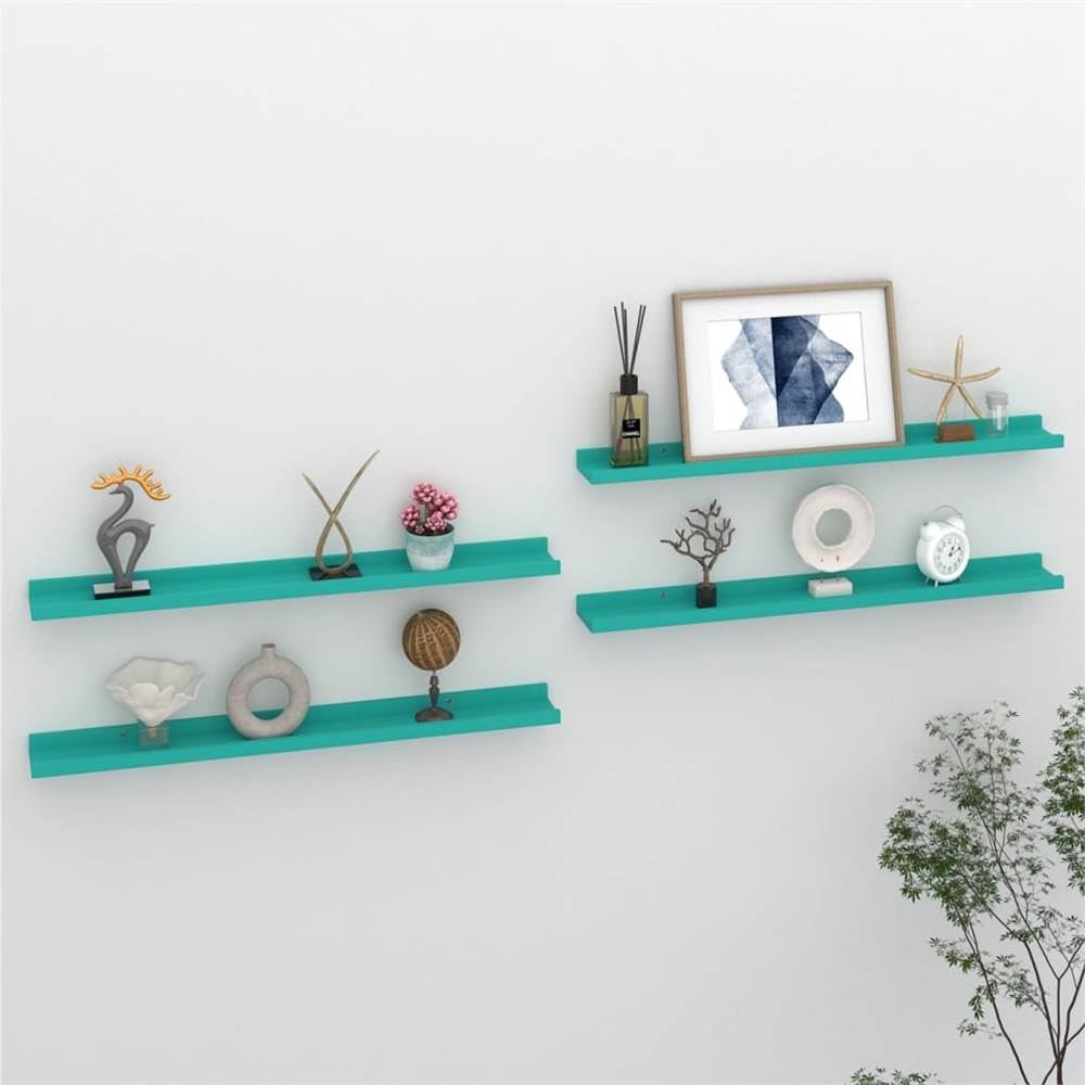 

Wall Shelves 4 pcs Blue 80x9x3 cm