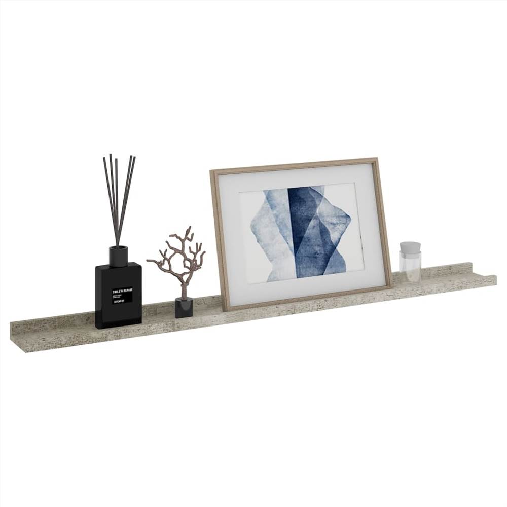 Wall Shelves 4 pcs Concrete Grey 100x9x3 cm