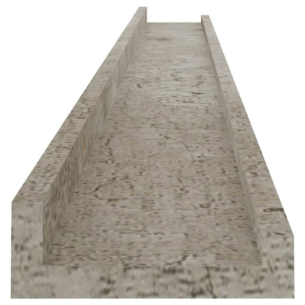 Wall Shelves 4 pcs Concrete Grey 100x9x3 cm