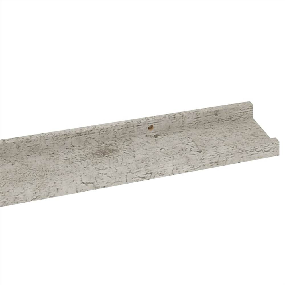 Wall Shelves 4 pcs Concrete Grey 100x9x3 cm