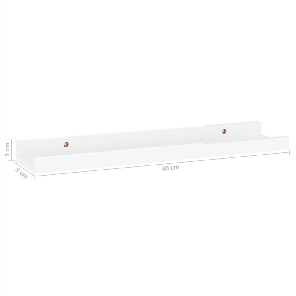 Wall Shelves 4 pcs High Gloss White 40x9x3 cm
