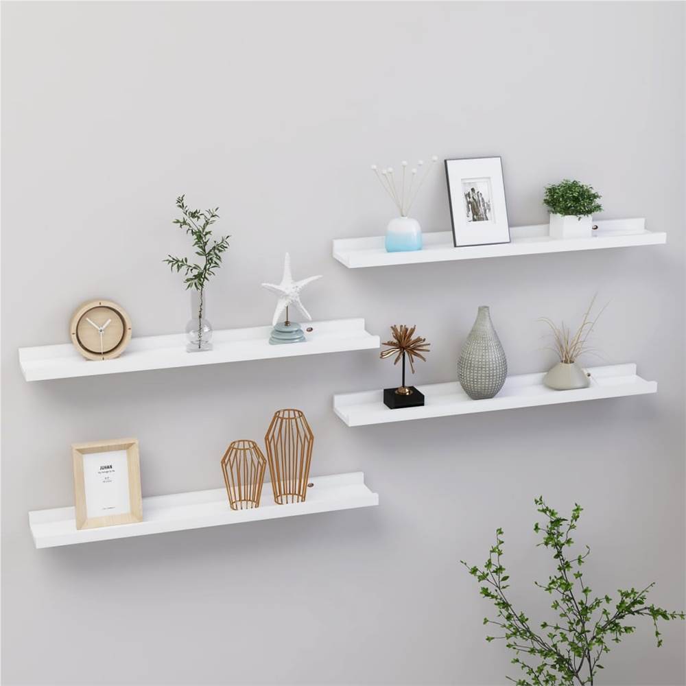 

Wall Shelves 4 pcs White 60x9x3 cm