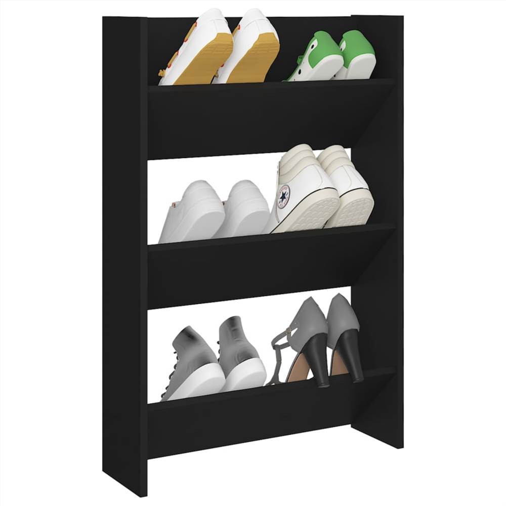 Wall Shoe Cabinet Black 60x18x90 Cm Chipboard 14 Wall Shoe Cabinet Black 60x18x90 cm Chipboard