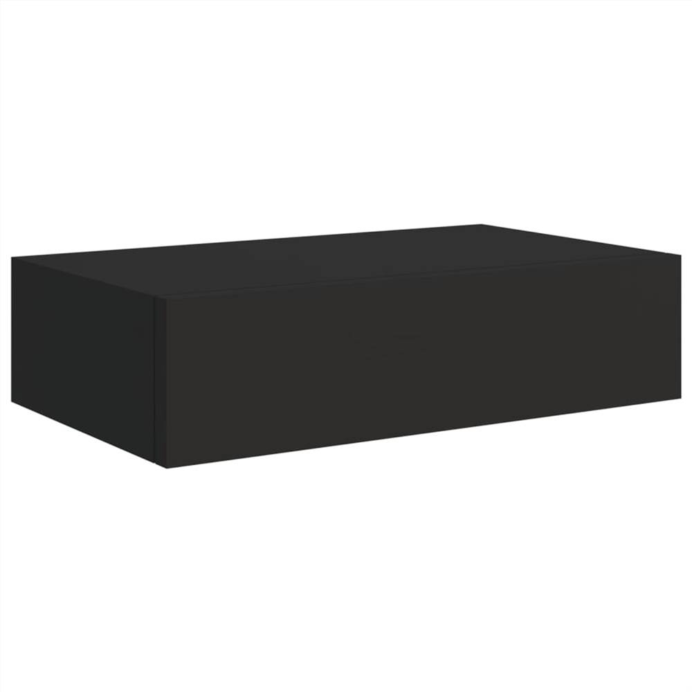 Wallmounted Drawer Shelf Black 40x23.5x10cm MDF