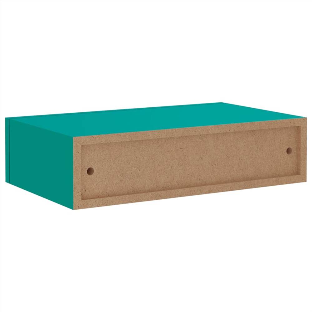 Wall Mounted Drawer Shelf Blue 40x235x10cm Mdf