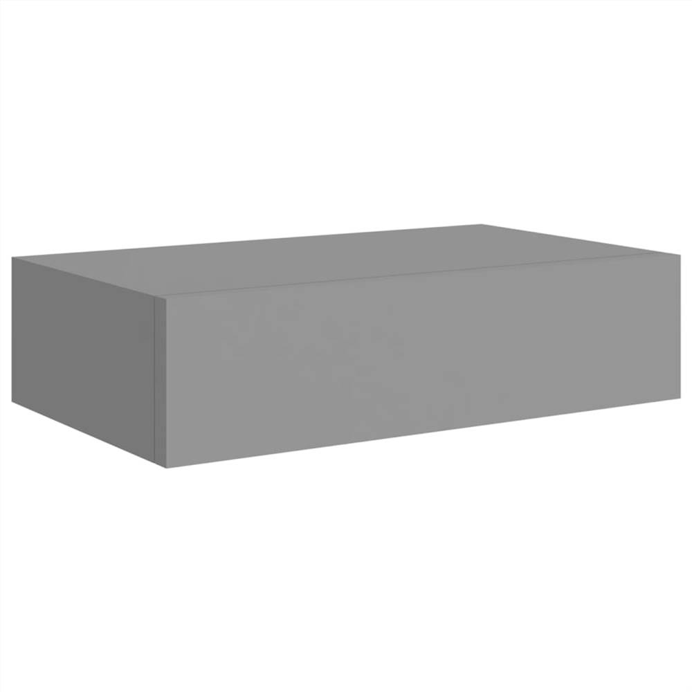Wallmounted Drawer Shelf Grey 40x23.5x10cm MDF