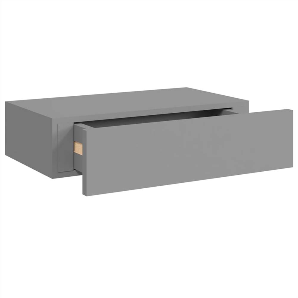 Wallmounted Drawer Shelf Grey 40x23.5x10cm MDF