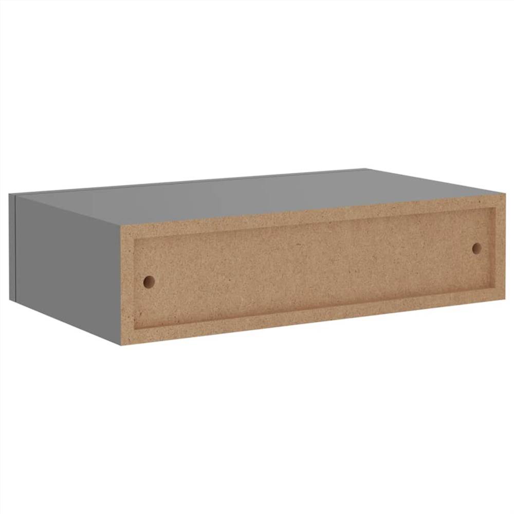 Wallmounted Drawer Shelf Grey 40x23.5x10cm MDF
