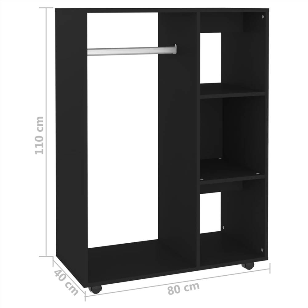 Wardrobe Black 80x40x110 cm Chipboard