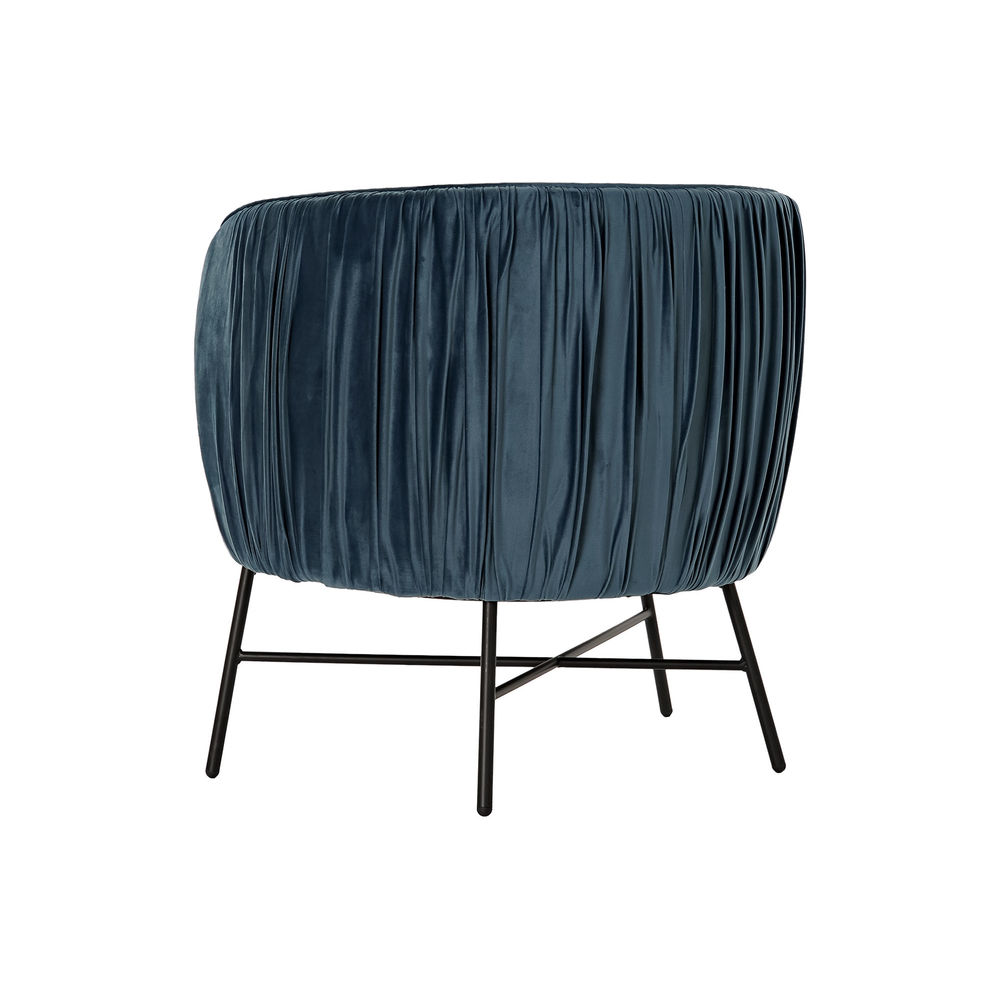 Armchair DKD Home Decor Blue Black Polyester Metal (78 x 74 x 78 cm)