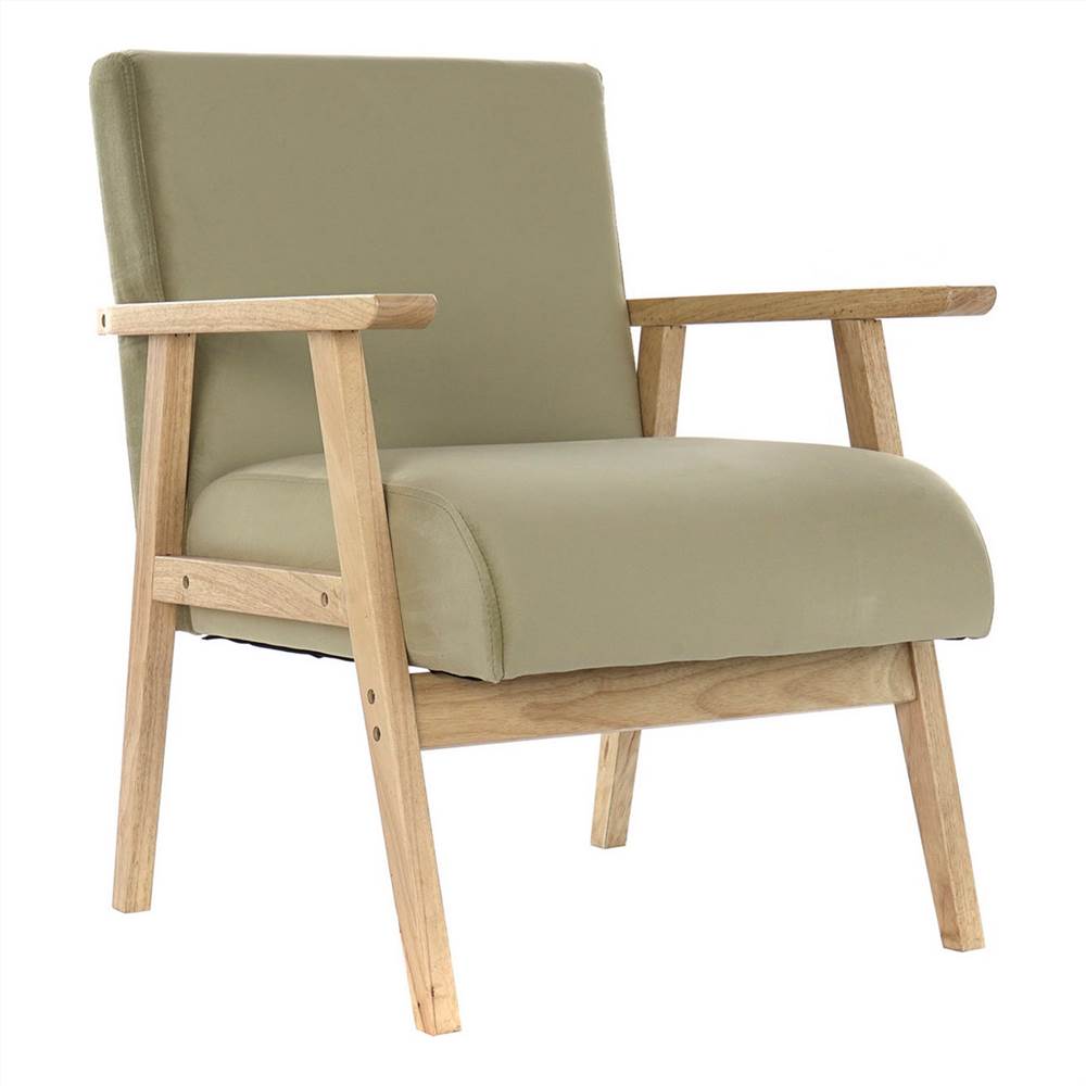 

Polyester Armchair With Backrest And Wooden Legs (62 x 62 x 77 cm)
