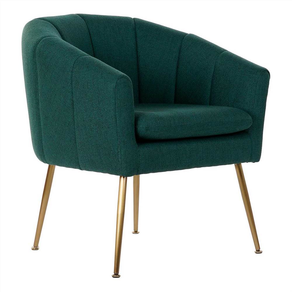 

Polyester Armchair With Curved Backrest And Metal Legs Green (73 x 69 x 82 cm)