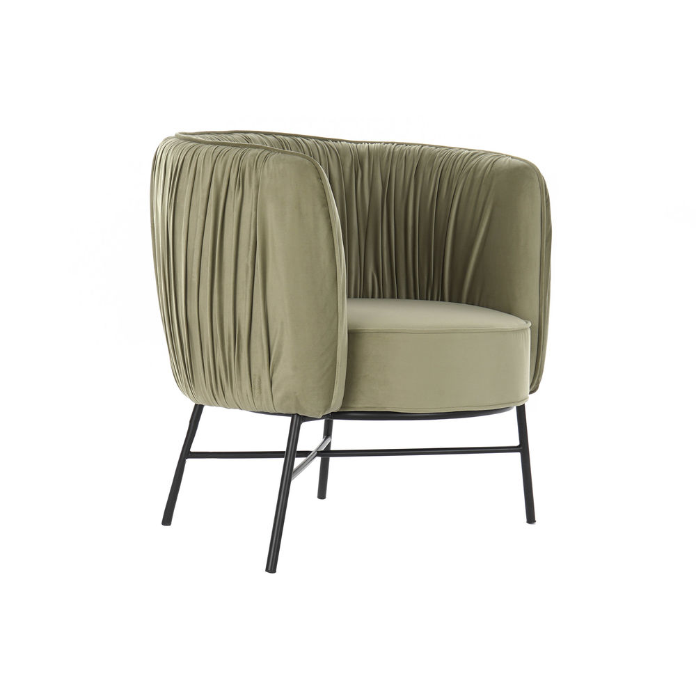 

Polyester Armchair With Curved Backrest And Metal Legs Green (77 x 71 x 77 cm)