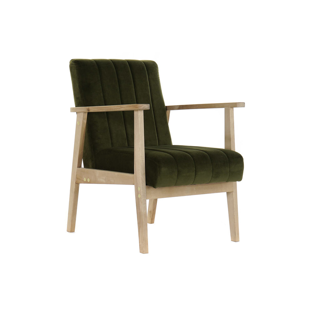 

Polyester Armchair With Backrest And Wooden Legs Green (63 x 68 x 81 cm)