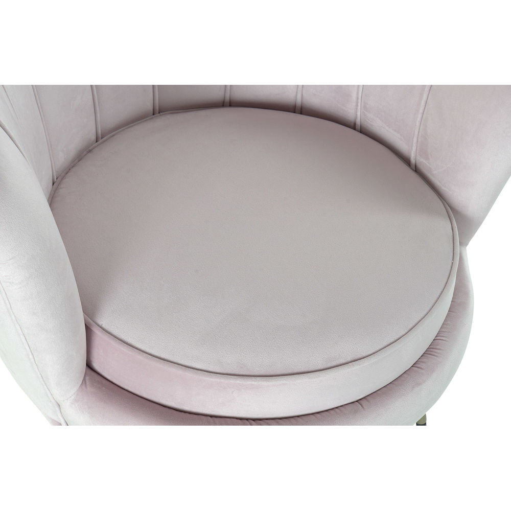 Armchair DKD Home Decor Pink Polyester Metal Golden Shell (80 x 76 x 84 cm)