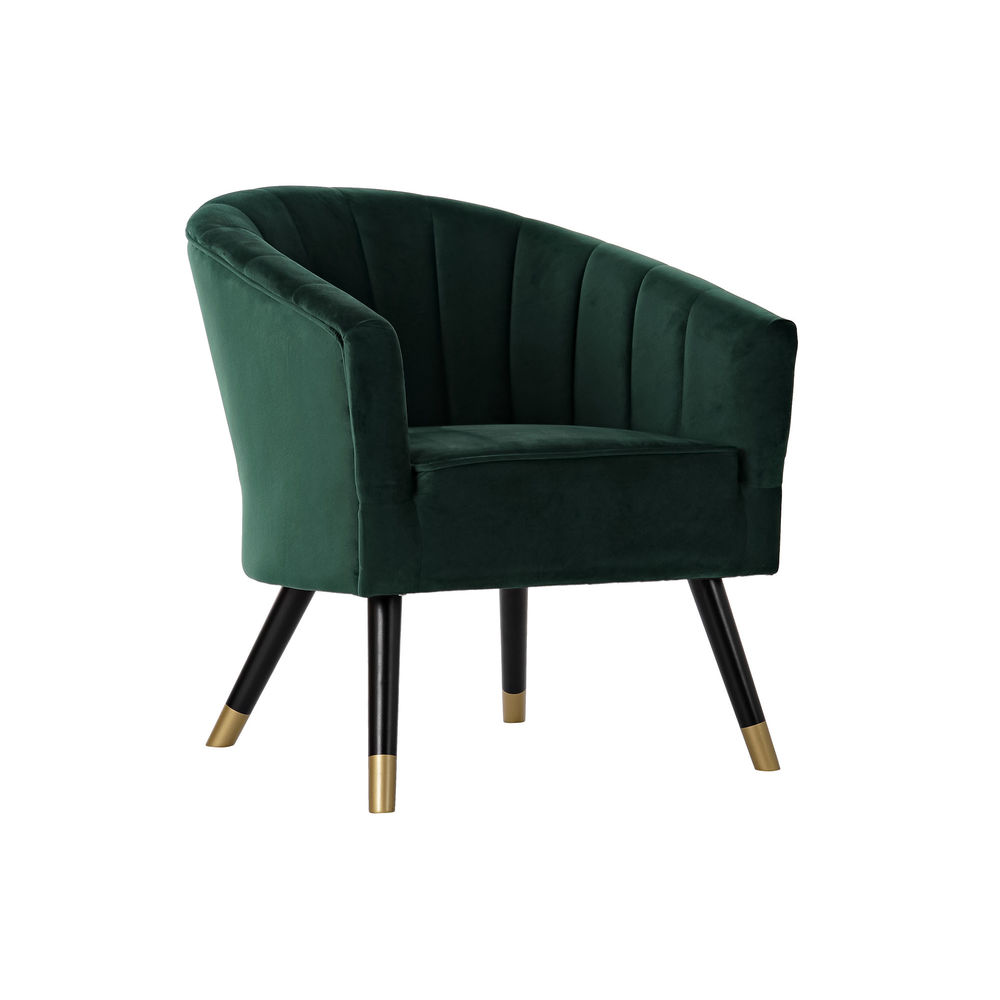 

DKD Home Decor Polyester Armchair With Curved Backrest And Birch Legs Green (68 x 63 x 82 cm)