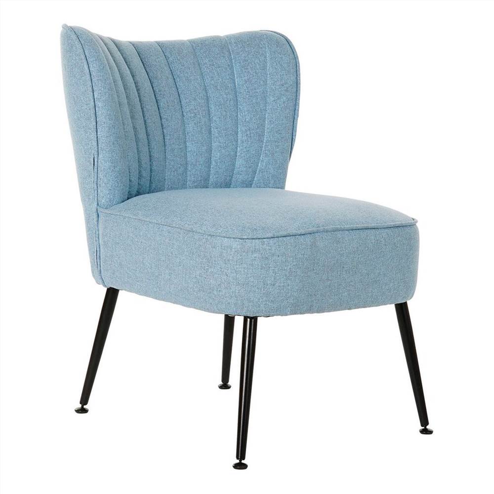 

Polyester Armchairless With Curved Backrest And Metal Legs Sky Blue (52 x 64 x 74 cm)