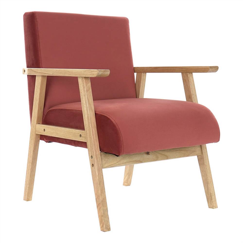 

Polyester Armchair With Backrest And Wooden Legs (61 x 63 x 77 cm)