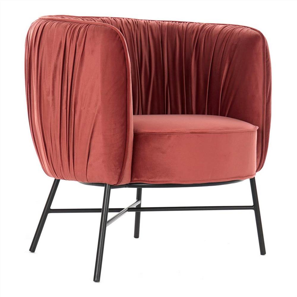 

Velvet Armchair With Curved Backrest And Metal Legs (77 x 71 x 77 cm)