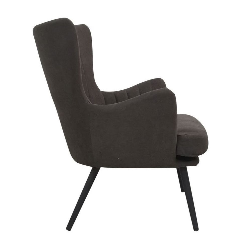 

DKD Home Decor Polyester Armchair With Backrest And MDF Wooden Legs Dark Gray (60 x 57 x 88 cm)