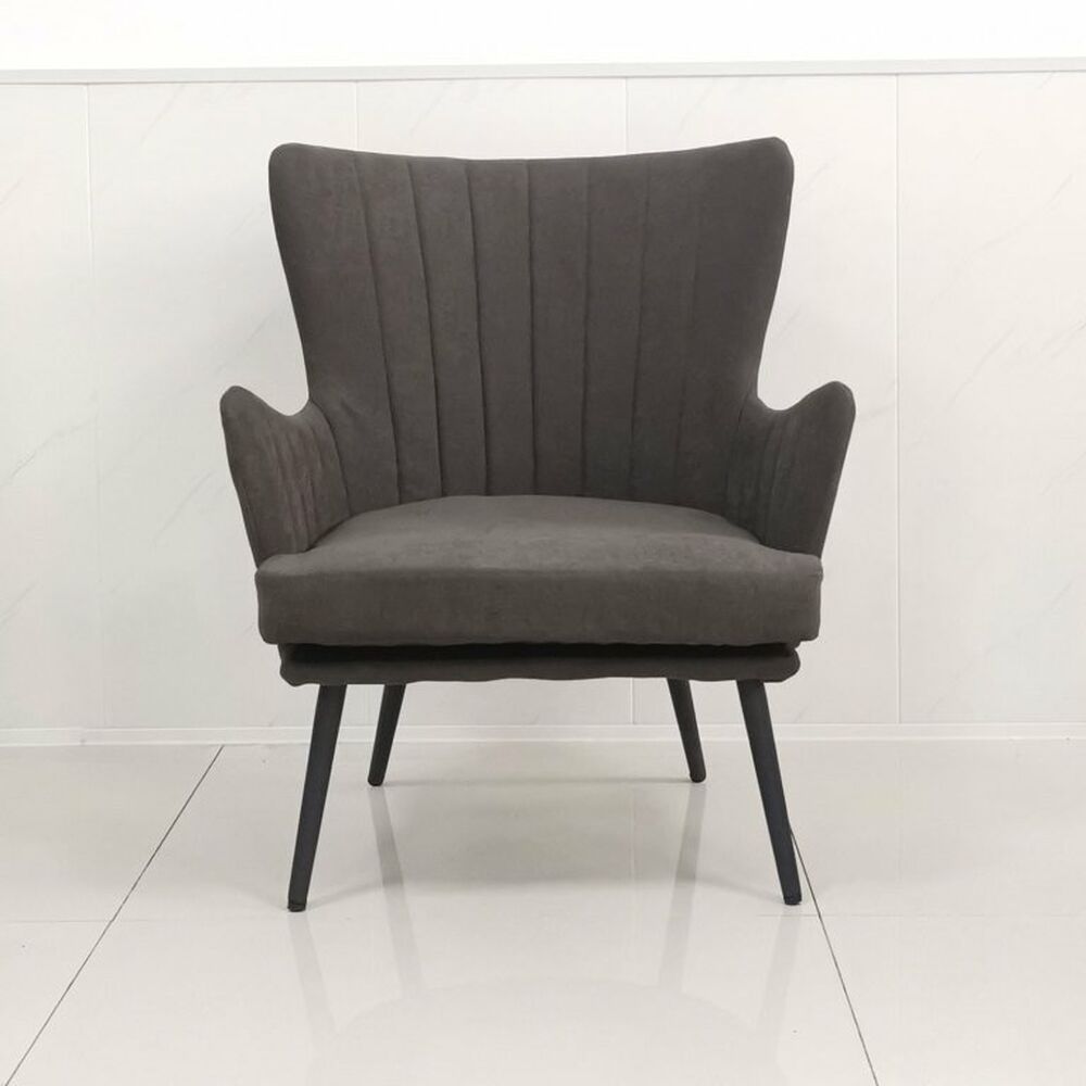 Armchair DKD Home Decor Polyester MDF Wood Dark Grey (60 x 57 x 88 cm)