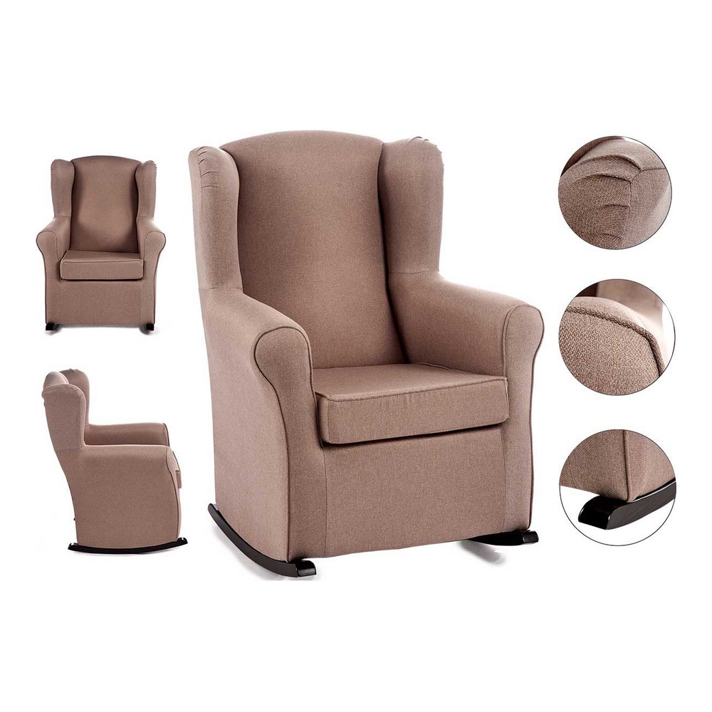 

Polyester Rocking Armchair With High Backrest Beige (70 x 97 x 75 cm)