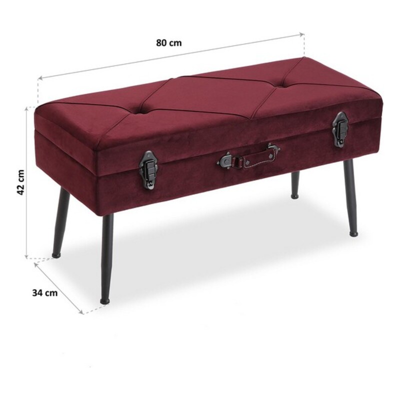 

Polyester Footstool With MDF Wooden Legs And Storage Space (34 x 42 x 80 cm)