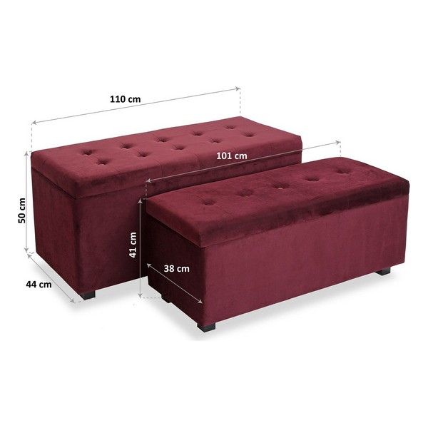 

2PCS Polyester Footstool With Storage Space