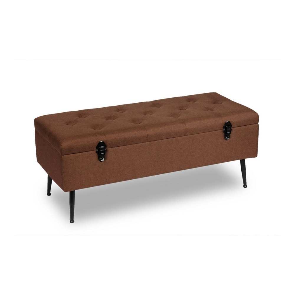 

Polyester Footstool With MDF Wooden Legs And Storage Space (40 x 44 x 102 cm)