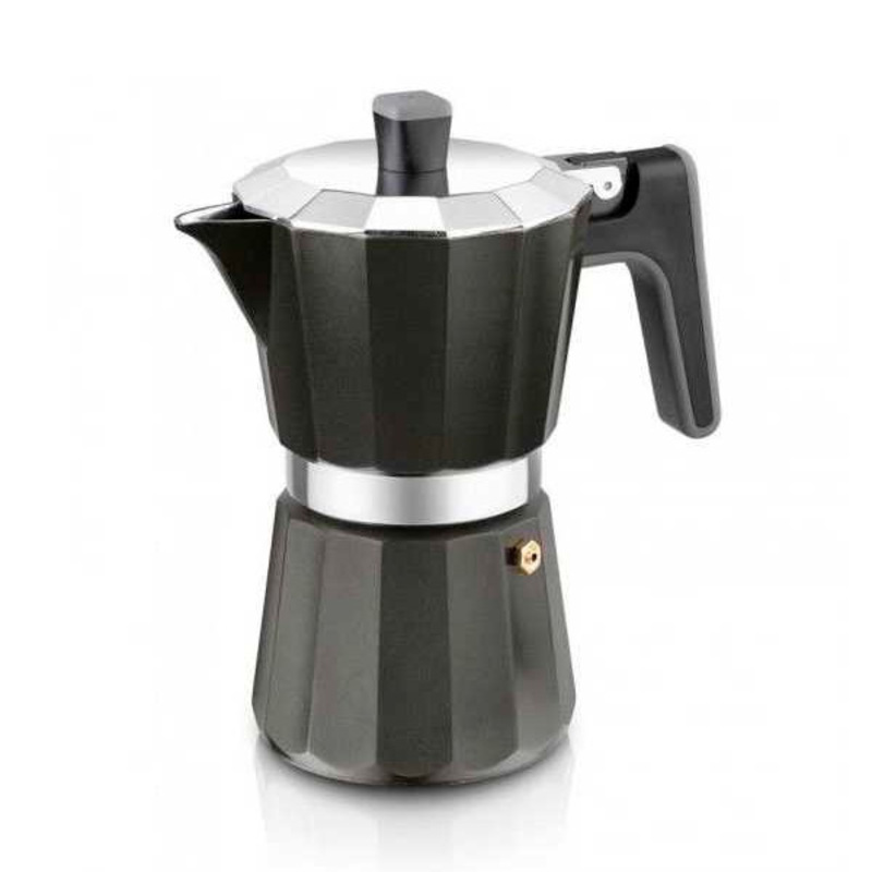 

Aluminum Coffee Pot With Ergonomic Handle Black