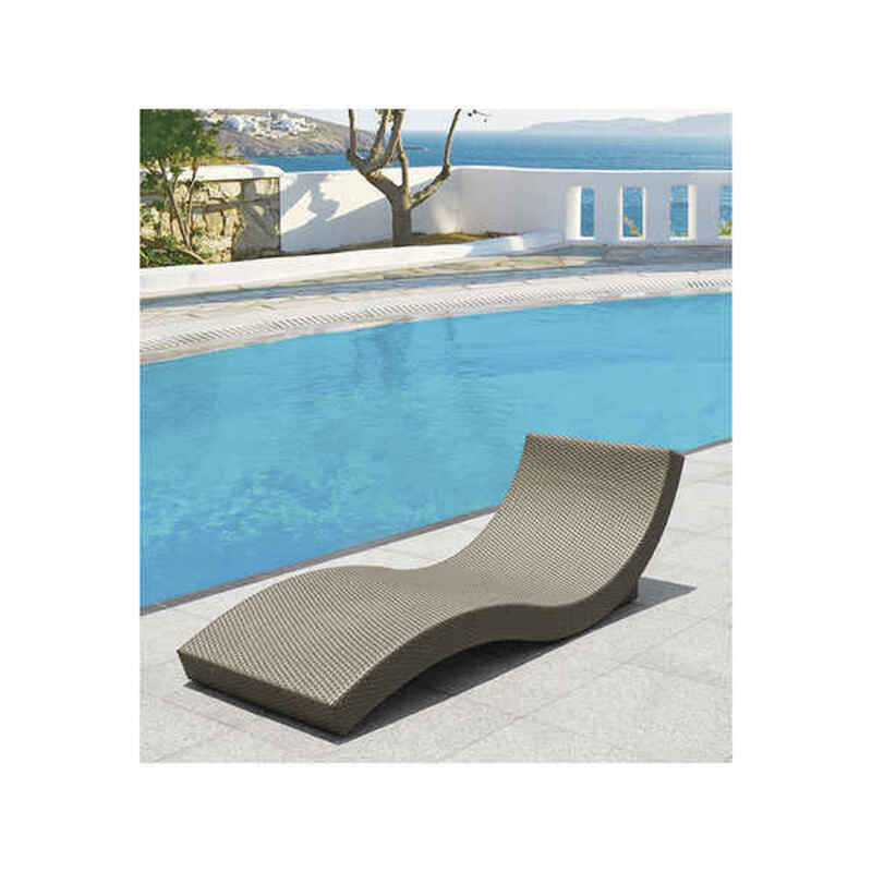 

Synthetic Rattan Sun Lounger Outdoor Terrace Garden Leisure Furniture (202 x 71 x 60 cm)