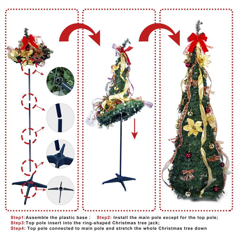 Christmas Tree 6Ft Prelit Christmas Tree with Lights Artificial Xmas