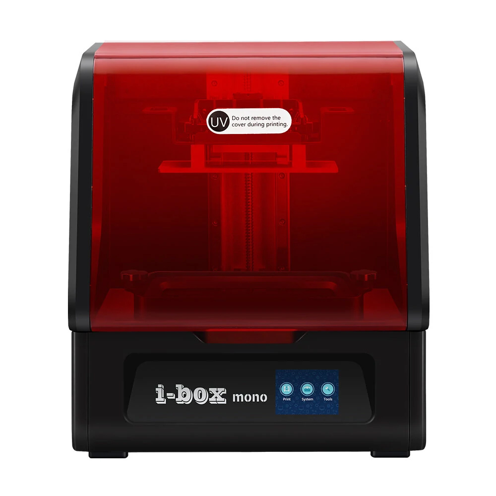 QIDI i Box Mono 3D เครื่องพิมพ์เรซิ่น UV Photocuring 8.9 "4 K Monochrome LCD หน้าจอสัมผัสขนาด 3.5 นิ้ว 192x120x200 มม.