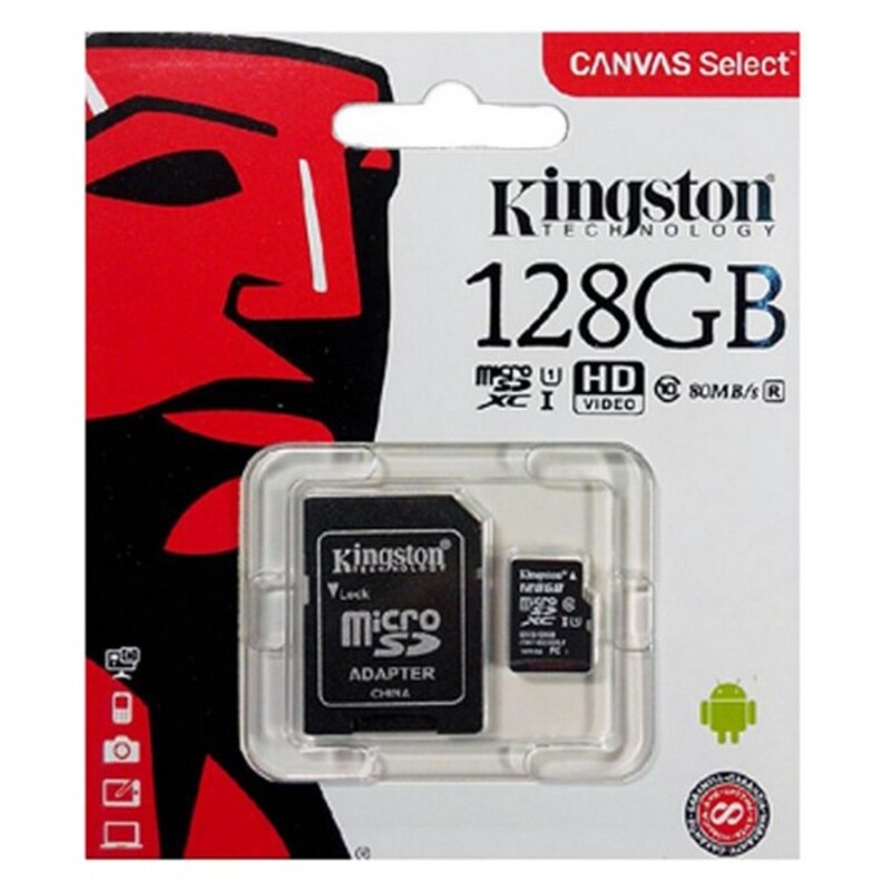 

Kingston SDCS2 Micro SD Memory Card with Adaptor 100 MB/s (3.2 x 2.4 x 0.21 cm)