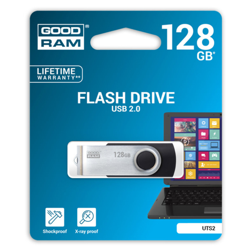 

GoodRam UTS2 Flash Drive USB 2.0 5 MB/s-20 MB/s Black (5.71 x 1.93 x 1.07 cm)