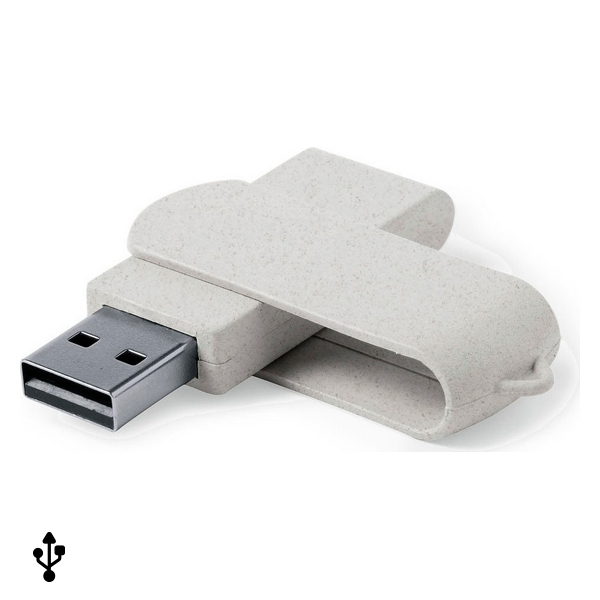 USB-накопитель емкостью 16 ГБ с пшеничной соломой (1.9 x 5.7 x 0.9 см)