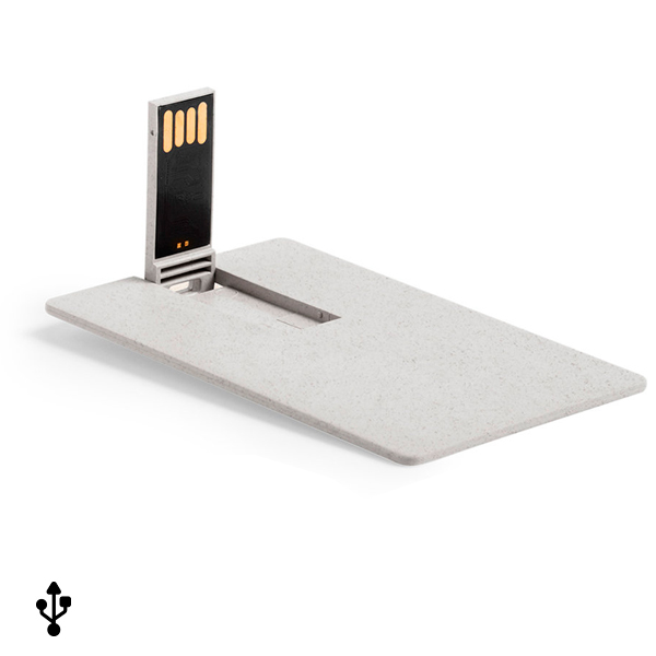 USB-накопитель емкостью 16 ГБ с пшеничной соломой (5.2 x 8.3 x 0.3 см)