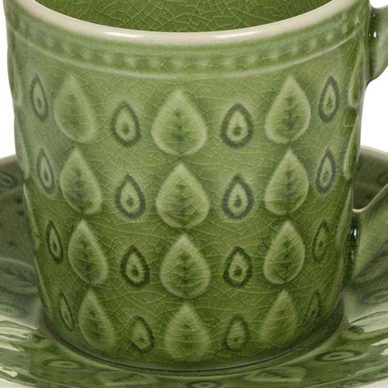 

Porcelain Mug Dining Office Cup with Plate (15 x 15 x 10 cm)