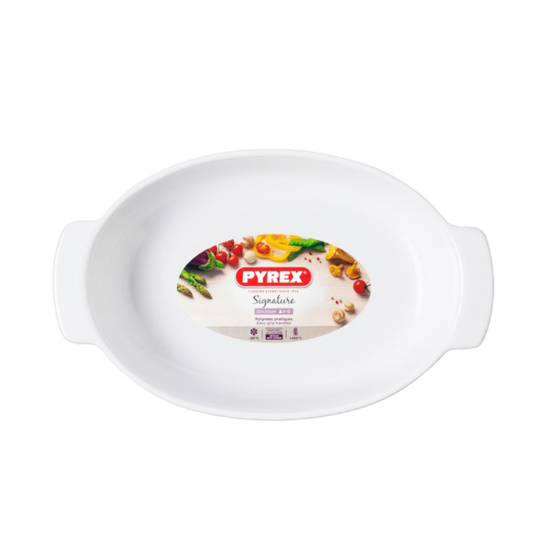 Oven Dish Pyrex Signature White Ceramic (30 x 20 cm)